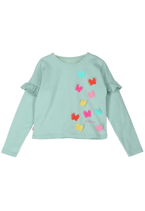 Polera Niña Butterfly Verde Claro-0