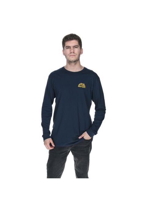 Polera M/L Hombre Burkett Polera Azul-0