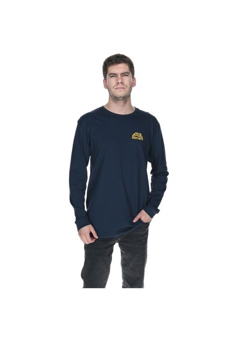 Polera M/L Hombre Burkett Polera Azul-3