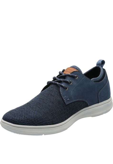 Zapatilla Cuero Hombre Port Azul-3