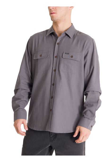 Camisa Manga Larga Hombre Flannel Gris-0