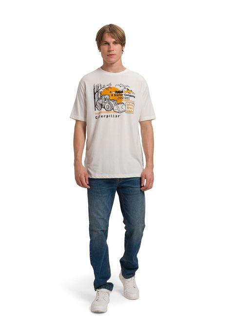 Polera Casual Equipment Graphic 3 Hombre Blanca-0