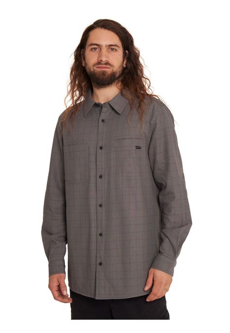 Camisa Manga Larga Hombre Gris-0