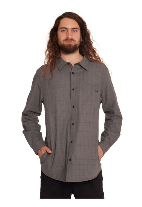 Camisa Manga Larga Hombre Gris-1