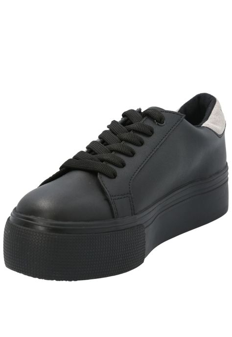 Zapatilla Cuero Niña Quens Negro-6