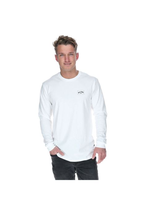 Polera M/L Hombre Stacked Arch Ls Celeste-0
