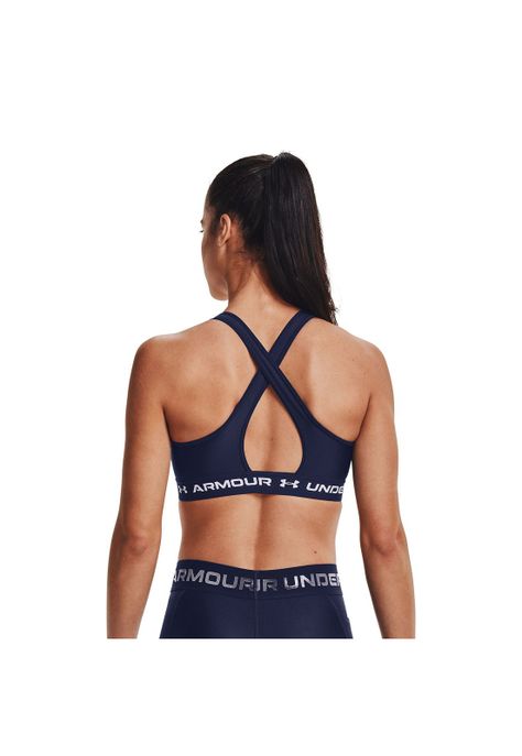 Peto Mujer UA Crossback Mid Bra Azul-1