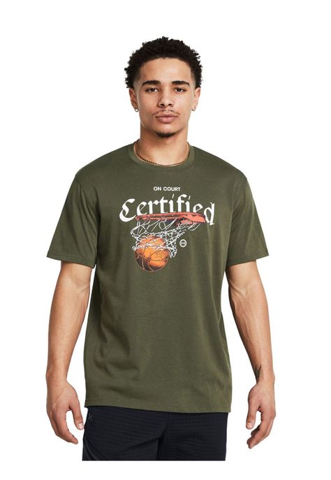 Polera manga crta Heavyweight hombre Verde-3