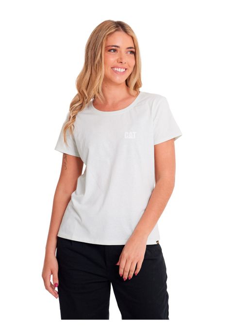 Polera Manga Corta Mujer Cat Logo Tee Celeste-0