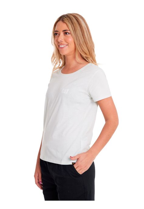 Polera Manga Corta Mujer Cat Logo Tee Celeste-1