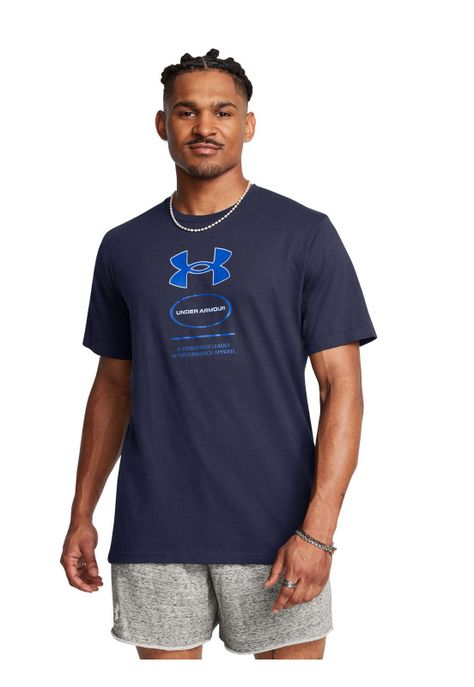 Polera manga corta Gel Stack hombre Marino-3