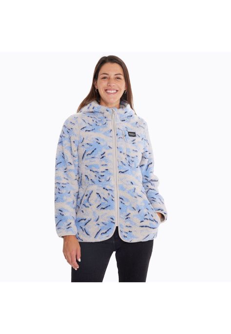 Polar Mujer Sherpa Print Celeste-0