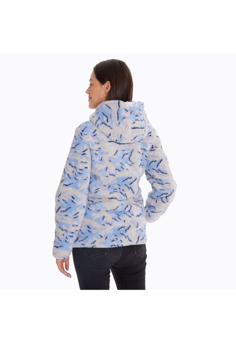 Polar Mujer Sherpa Print Celeste-1