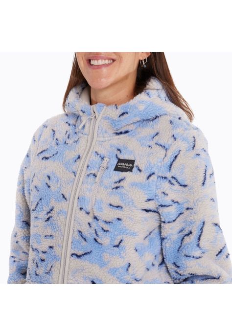 Polar Mujer Sherpa Print Celeste-3