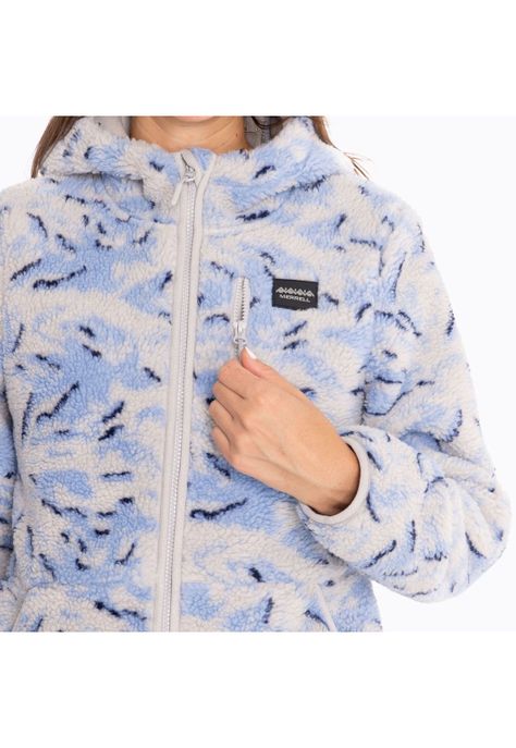 Polar Mujer Sherpa Print Celeste-4