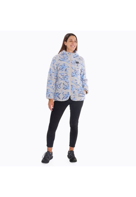 Polar Mujer Sherpa Print Celeste-5