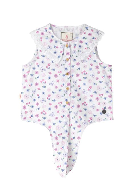 Blusa Niña Mariposa Blanco-0