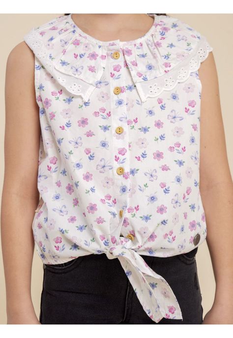 Blusa Niña Mariposa Blanco-3