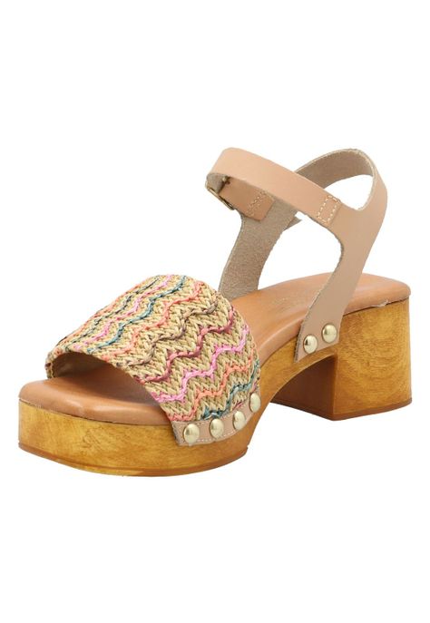 Sandalia Cuero Mujer Geranio Multicolor -3