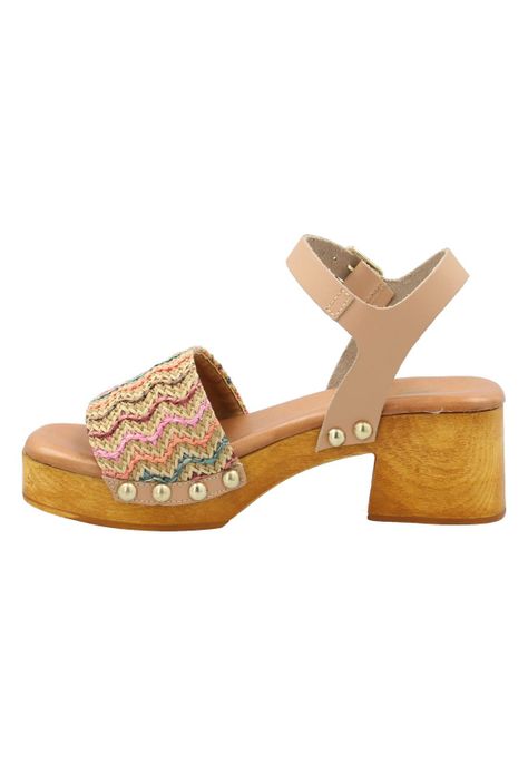 Sandalia Cuero Mujer Geranio Multicolor -4