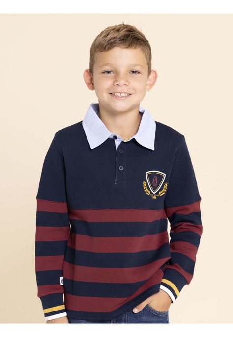 Polera Manga Larga Chester Niño Azul-1
