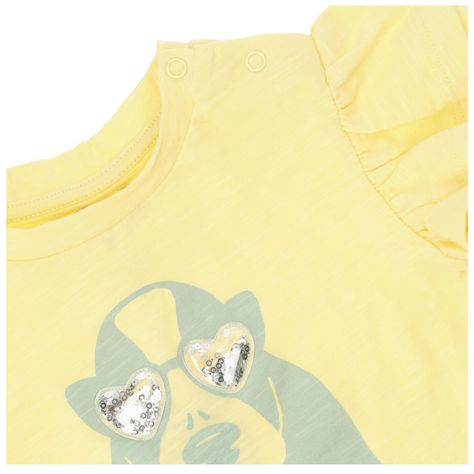 Polera M/C Niña Print Amarillo-2