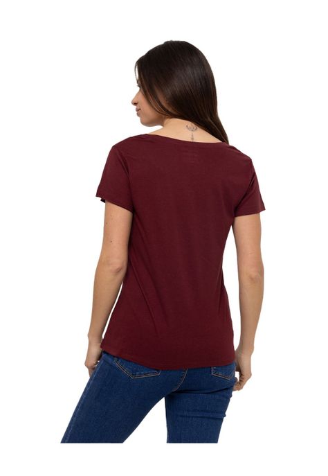 Polera M/C Rooted In Tradition Burdeo Mujer-4