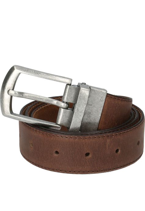 Cinturón Cuero Hombre Rf New Reversible Café-0
