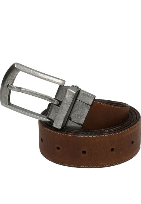 Cinturón Cuero Hombre Rf New Reversible Café-1