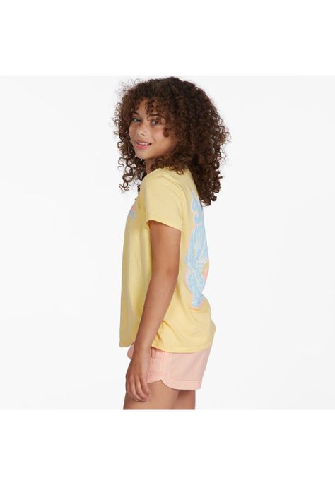 Polera M/C Niña Coconut Island G Tee Amarillo-1