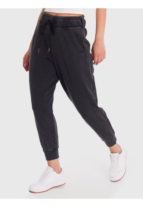 Pantalón Buzo Mujer Creta Negro-1
