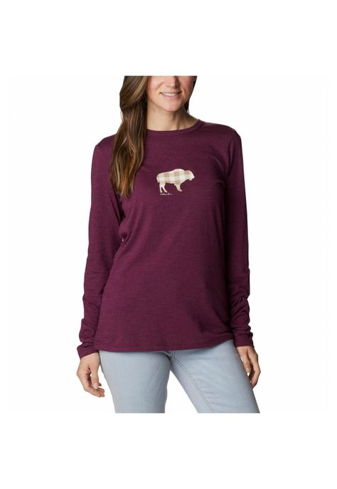 Polera M/L Mujer Hidden Haven Ls Tee Rojo-0