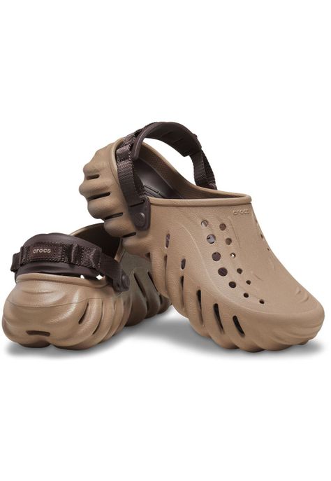 Zueco Crocs Hombre Echo Clog Café-3