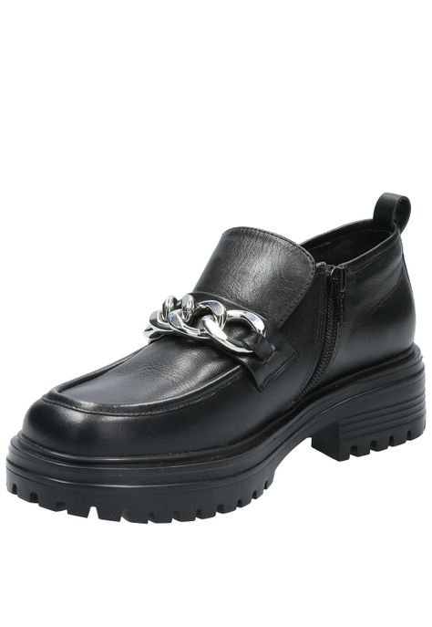 Mocasín Cuero Mujer Kacie Negro-4