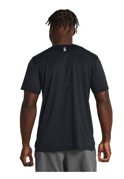 Polera manga corta UA Launch hombre Negro-4