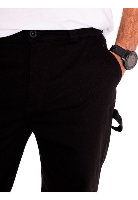 Pantalón Hombre Twill Carpenter Straight Negro-4