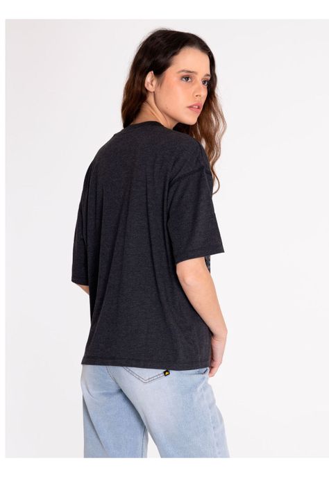 Polera Manga Corta Mujer Boxy Novelty Tee 2 Negro-3