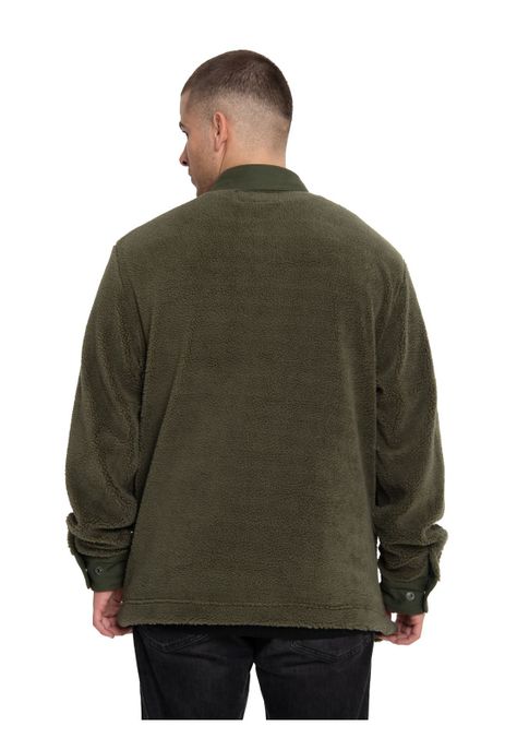 Polar Casual Hombre Sherpa Jacket Verde-3