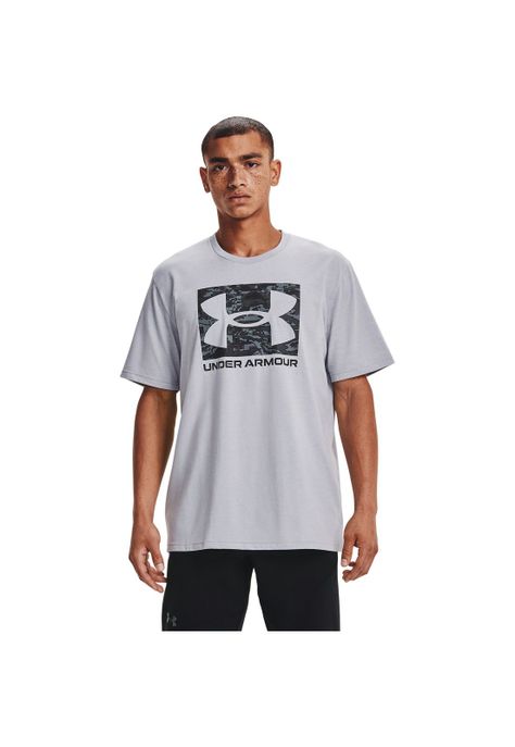 Polera manga corta UA AMB Camo Boxed Logo hombre Gris-0