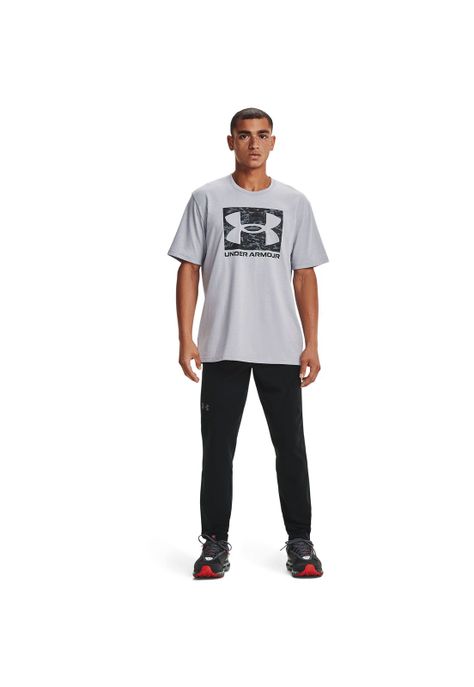 Polera manga corta UA AMB Camo Boxed Logo hombre Gris-4