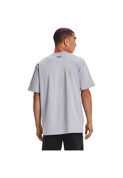 Polera manga corta UA AMB Camo Boxed Logo hombre Gris-5