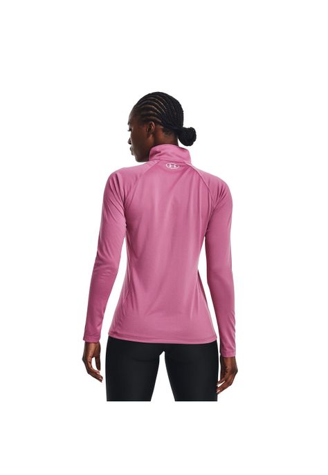 Polerón Mujer Tech Hlf Zip - Solid Rosa-3