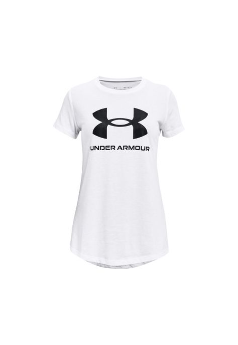 Polera manga corta UA para niña Blanco-0