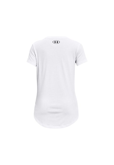 Polera manga corta UA para niña Blanco-1