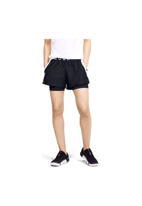 Short Mujer Play Up 2-In-1 Short Negro-4