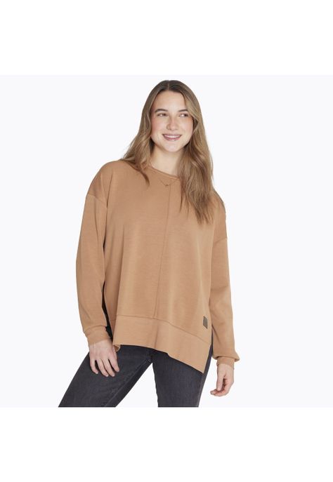 Polerón Crew Neck Sweatshirt Café Mujer-0