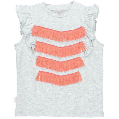 Polera M/C Niña Flecos Gris-0
