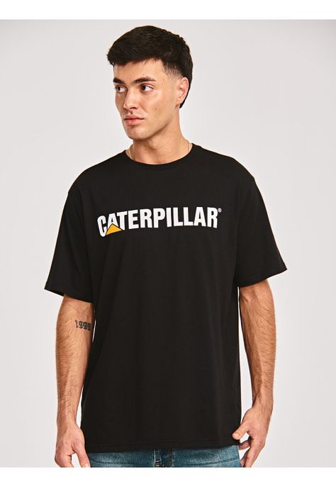 Polera Manga Corta Hombre Caterpillar LogoNegro-1