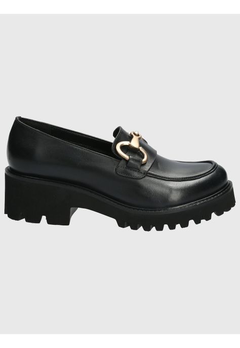 Mocasín Cuero Mujer Lani Negro-1