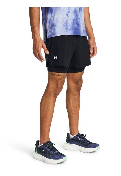 Shorts Launch 2 en 1 de 5" hombre Negro-3
